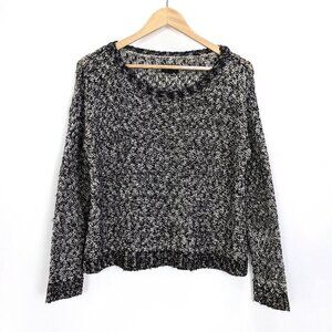 Topshop Size 4 Womens Round Neck Long Sleeve Sweater in Black and White